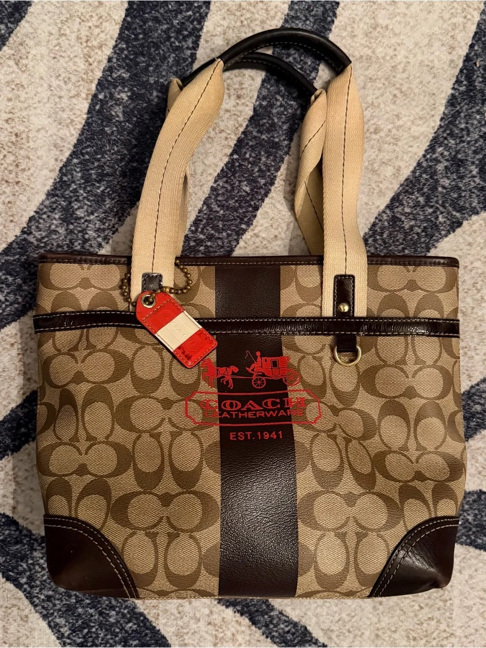 Coach Heritage Signature Stripe Tote (Style No. 11349)